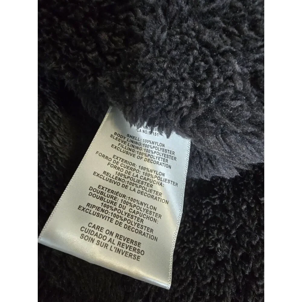 Levi’s Black Sherpa Lined Hooded Jacket Men’s Size L – Warm Winter Coat NWT
